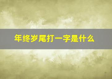 年终岁尾打一字是什么