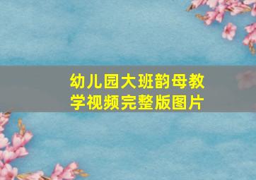 幼儿园大班韵母教学视频完整版图片