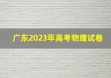 广东2023年高考物理试卷