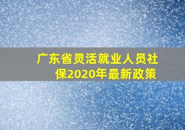 广东省灵活就业人员社保2020年最新政策