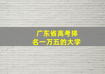 广东省高考排名一万五的大学