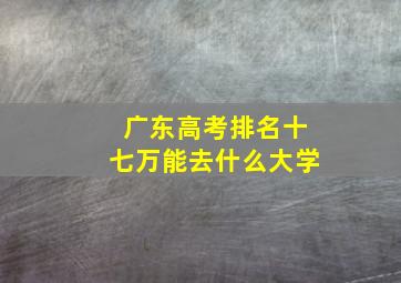 广东高考排名十七万能去什么大学