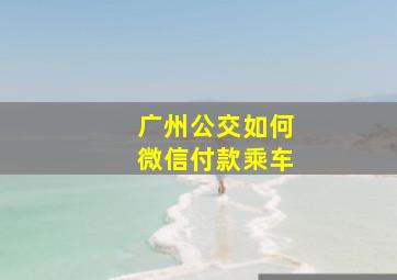 广州公交如何微信付款乘车