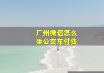 广州微信怎么坐公交车付费