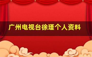 广州电视台徐瑾个人资料