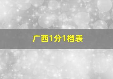 广西1分1档表