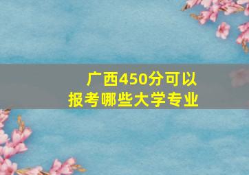 广西450分可以报考哪些大学专业