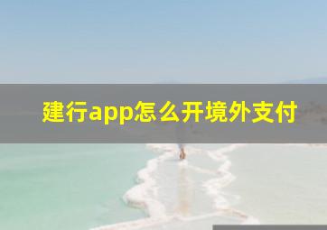 建行app怎么开境外支付