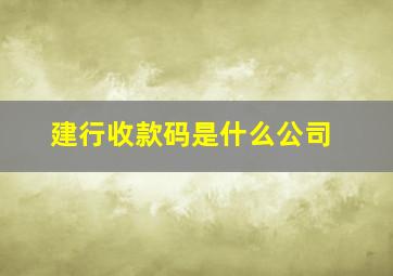 建行收款码是什么公司