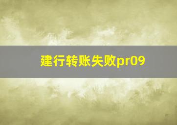 建行转账失败pr09