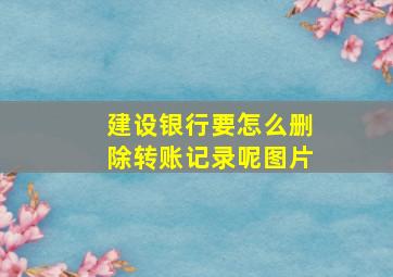 建设银行要怎么删除转账记录呢图片