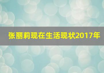 张丽莉现在生活现状2017年