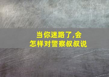 当你迷路了,会怎样对警察叔叔说