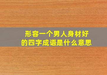 形容一个男人身材好的四字成语是什么意思