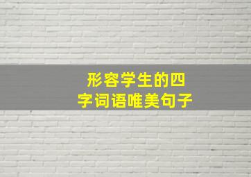 形容学生的四字词语唯美句子