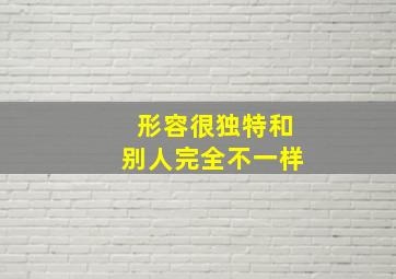 形容很独特和别人完全不一样