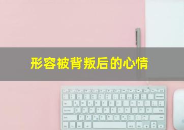 形容被背叛后的心情