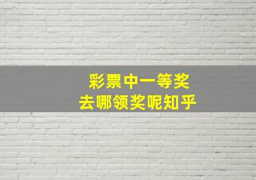 彩票中一等奖去哪领奖呢知乎