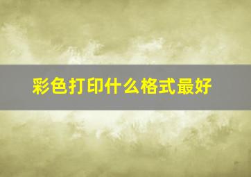 彩色打印什么格式最好