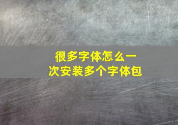 很多字体怎么一次安装多个字体包