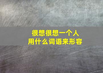 很想很想一个人用什么词语来形容