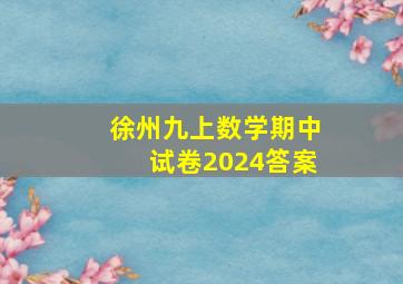 徐州九上数学期中试卷2024答案