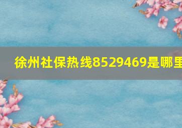 徐州社保热线8529469是哪里