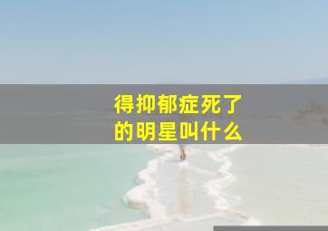 得抑郁症死了的明星叫什么