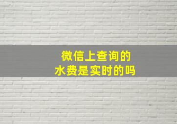 微信上查询的水费是实时的吗