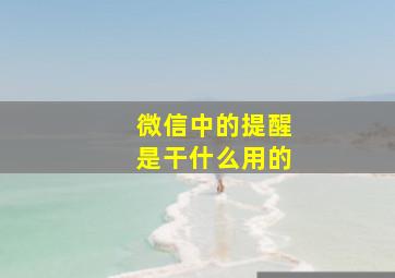 微信中的提醒是干什么用的