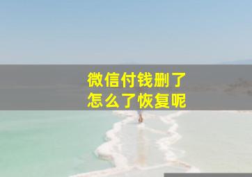 微信付钱删了怎么了恢复呢