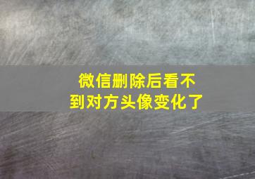 微信删除后看不到对方头像变化了