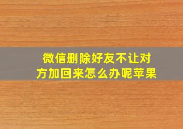 微信删除好友不让对方加回来怎么办呢苹果