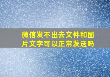 微信发不出去文件和图片文字可以正常发送吗