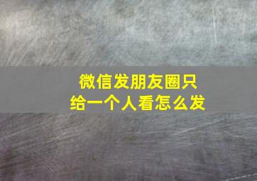 微信发朋友圈只给一个人看怎么发