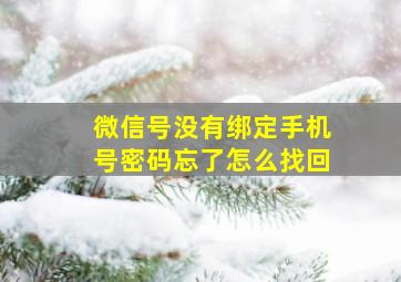 微信号没有绑定手机号密码忘了怎么找回