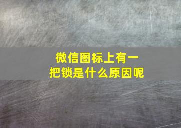 微信图标上有一把锁是什么原因呢