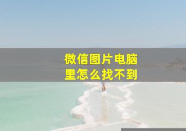 微信图片电脑里怎么找不到