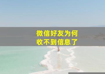 微信好友为何收不到信息了