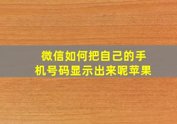 微信如何把自己的手机号码显示出来呢苹果