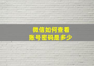 微信如何查看账号密码是多少