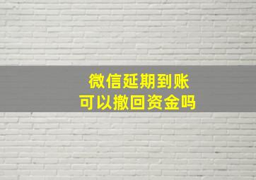 微信延期到账可以撤回资金吗