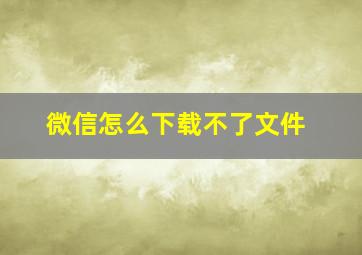 微信怎么下载不了文件