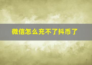 微信怎么充不了抖币了