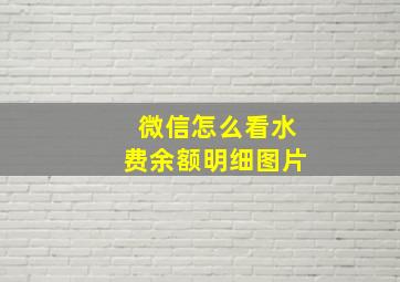 微信怎么看水费余额明细图片