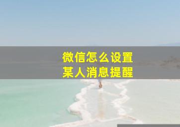 微信怎么设置某人消息提醒