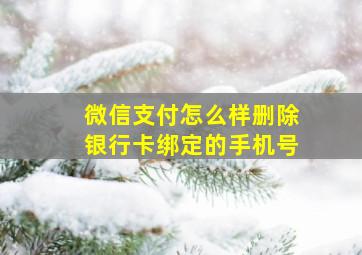 微信支付怎么样删除银行卡绑定的手机号