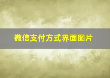 微信支付方式界面图片