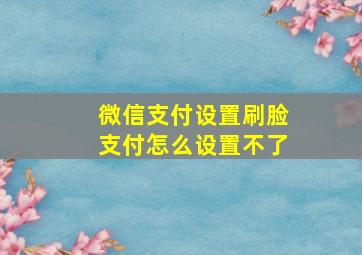 微信支付设置刷脸支付怎么设置不了