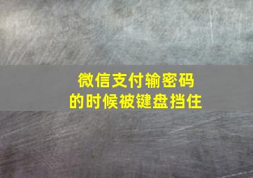 微信支付输密码的时候被键盘挡住